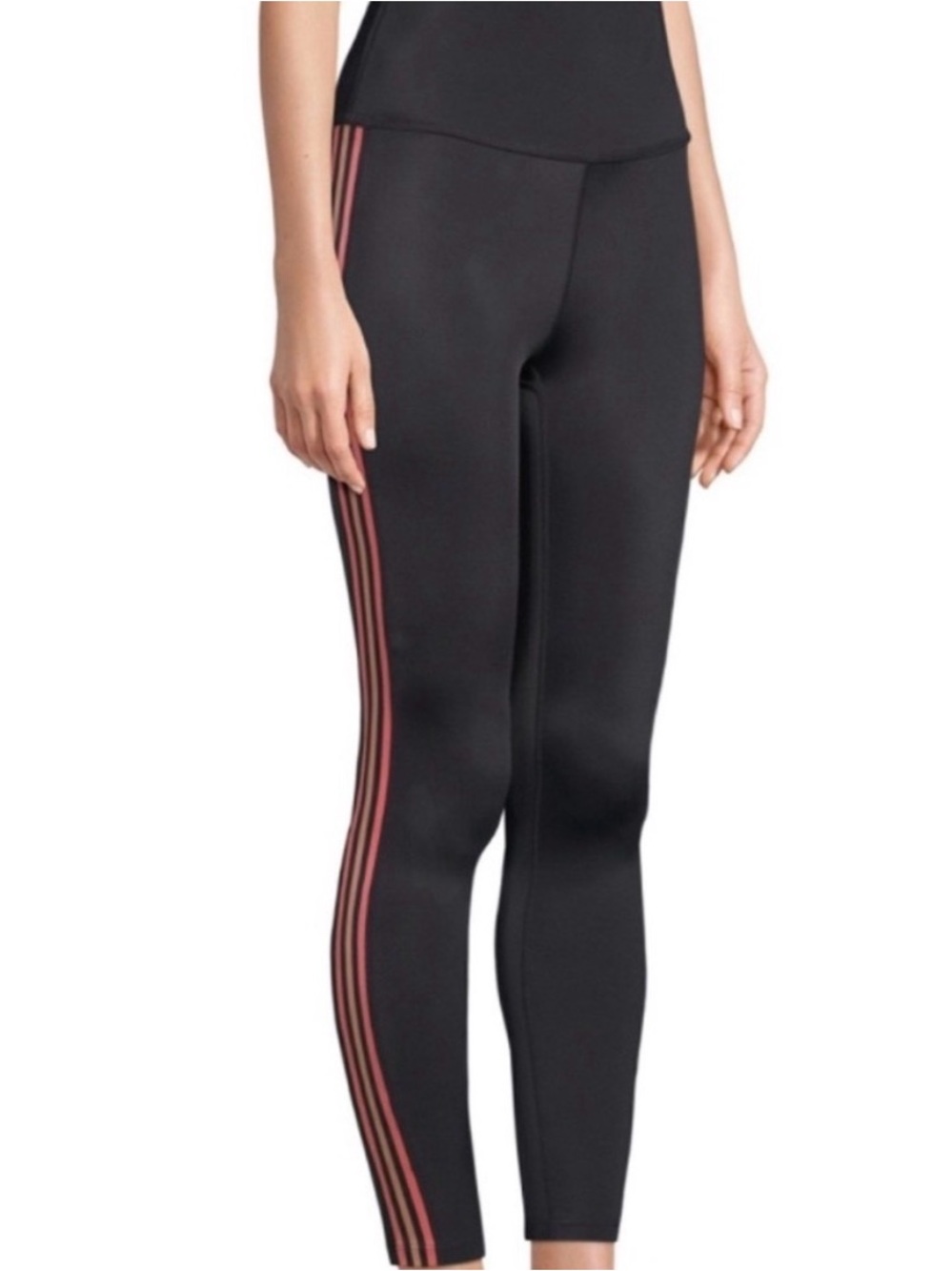 Beyond Yoga Black Leggings with Tuxedo Stripes